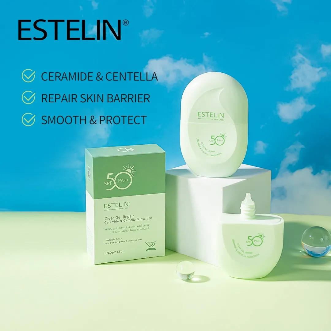 ESTELIN Clear Gel Repair Ceramide & Centella Sunscreen 60g - Image 3