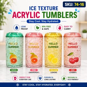 Hello Summer Ice Texture Acrylic Tumblers