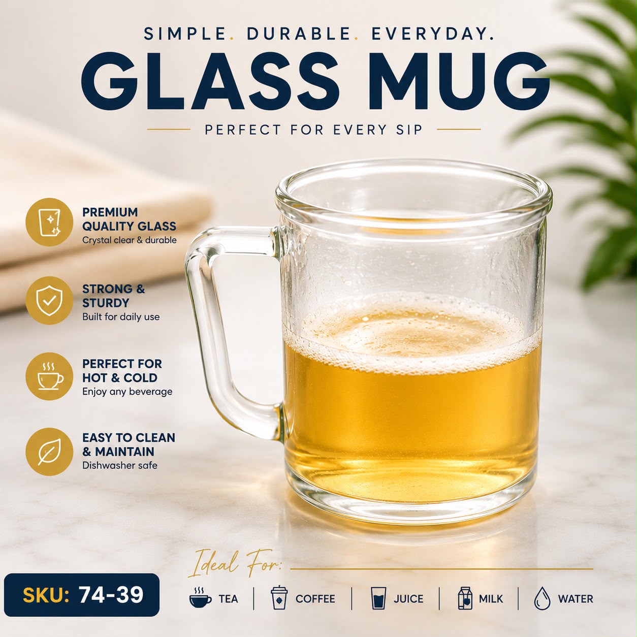 Borosil Vision Classic Large Mug 74-39