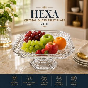 HEXA Crystal Glass Fruit Plate,(Model 70-16)