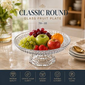 Classic Round Glass Fruit Plate (Model 70--10)