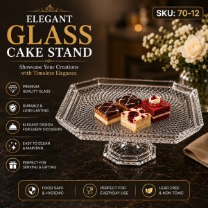 Elegant Glass Cake Stand(Model 70-12):