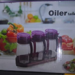 3-Piece Oiler Tank Kitchen Condiment And Oil/Seasoning Jar Set