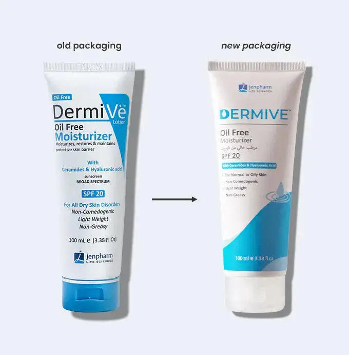 Dermive Oil-Free Moisturizer — Ceramides + Hyaluronic Acid + SPF 20 — 100ml - Image 2