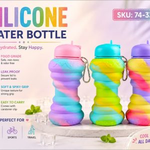 Donut Shape Silicone Foldable Cup 600ml Collapsible Sports Water Bottle