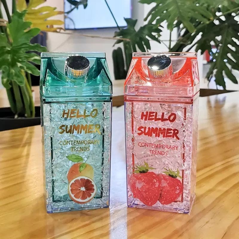 Hello Summer Water Bottle, Double Straw Cold Drink Cup For Kids(Limited Stock) - Image 3