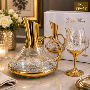 7-Piece Luxury Turkish-Designed Glass Water And Beverage Set,(SKU 79–17)