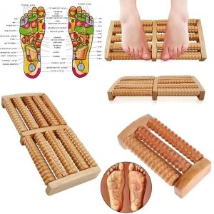 Traditional Wooden Roller Foot Massager – Natural Wood Foot Massage Roller
