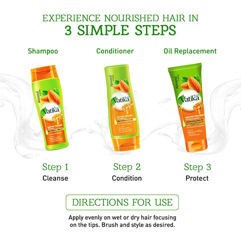 Vatika Naturals Moisture Treatment Hair Oil Replacement Natural Extract of Almond,200ML - Image 2