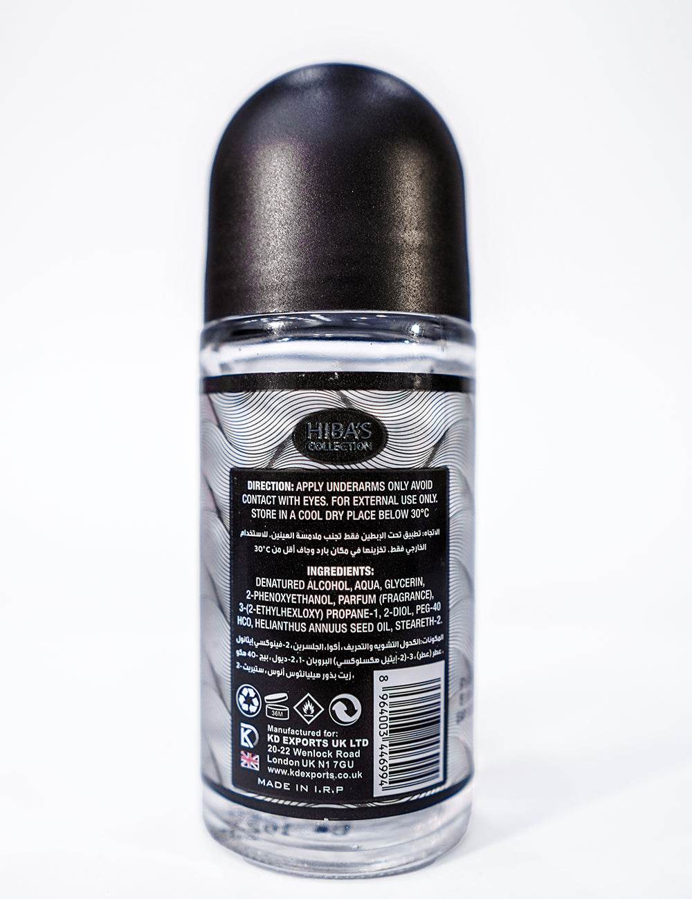 Hiba's collection (Creedy Black Roll On Deodorant For Men) 60ml - Image 2