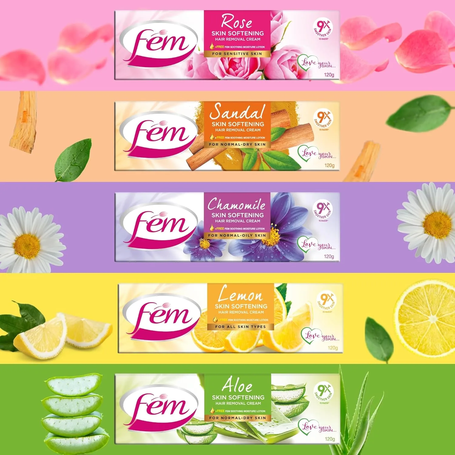 FEM Hair Removal Cream with Aloe Vera 120g - Image 2
