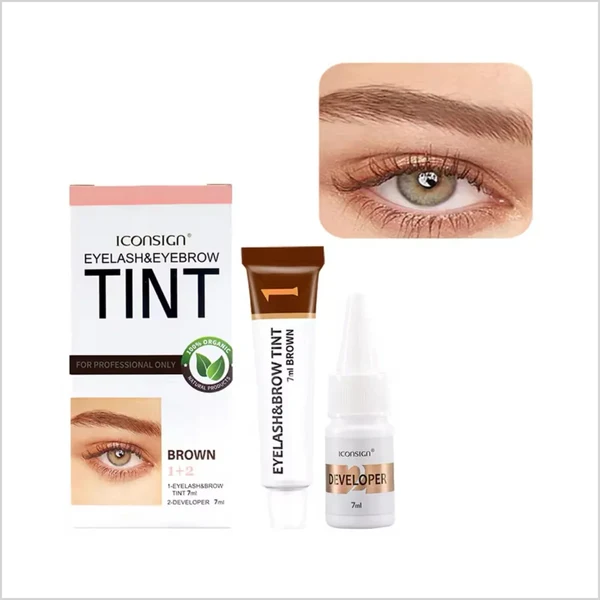 ICONSIGN Lash & Brow Tint Kit - Temporary Eye Brow Tint Black, Coffee & Brown Color - Image 5