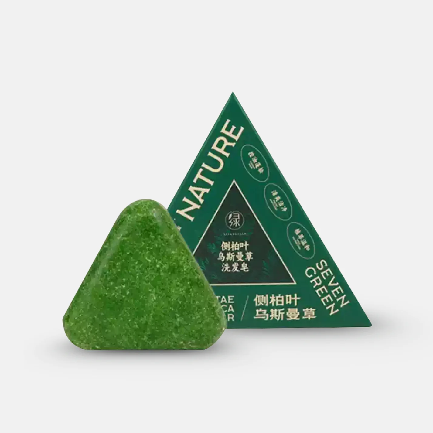 Nature Seven Green Triangle Solid Shampoo Bar - Image 3