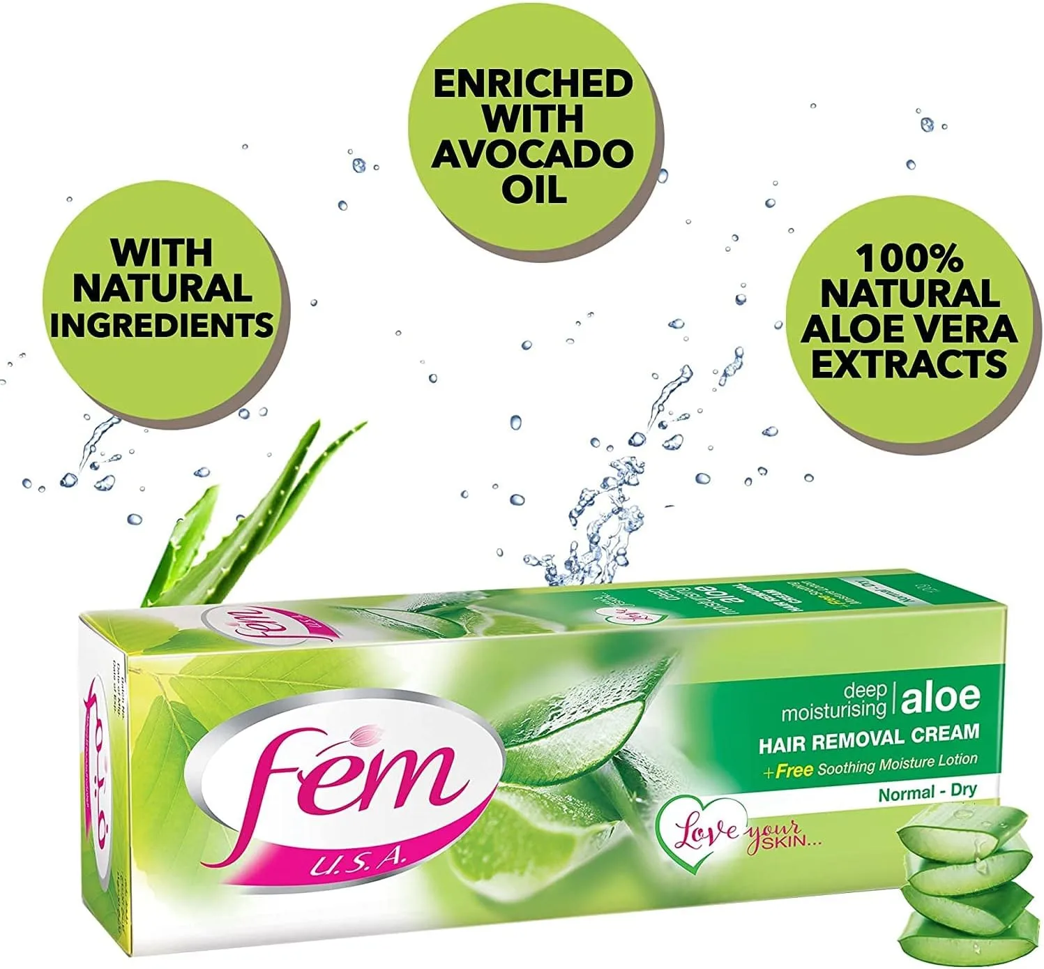 FEM Hair Removal Cream with Aloe Vera 120g - Image 3