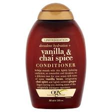 OGX Limited Edition Decadent Hydration Vanilla & Chai Spice Conditioner in a 385 ml
