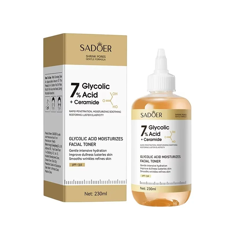 Sadoer 7% Glycolic Acid + Ceramide Facial Toner 230ml - Image 4