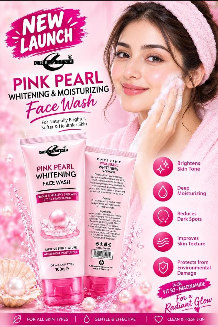 Christine Pink Pearl Whitening & Moisturizing Face Wash (100g),