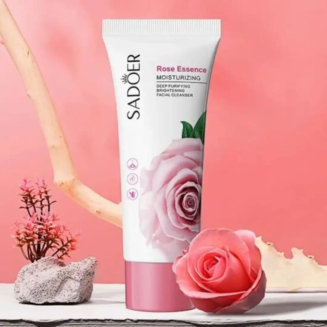 Sadoer Rose Essence Refreshing Deep Purifying Moisturizing Facial Cleanser – 100ml - Image 4