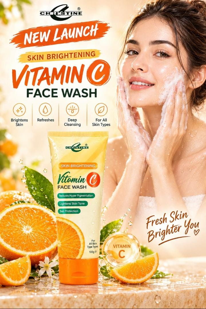 Christine Cosmetics Skin Brightening Vitamin C Face Wash, 100g