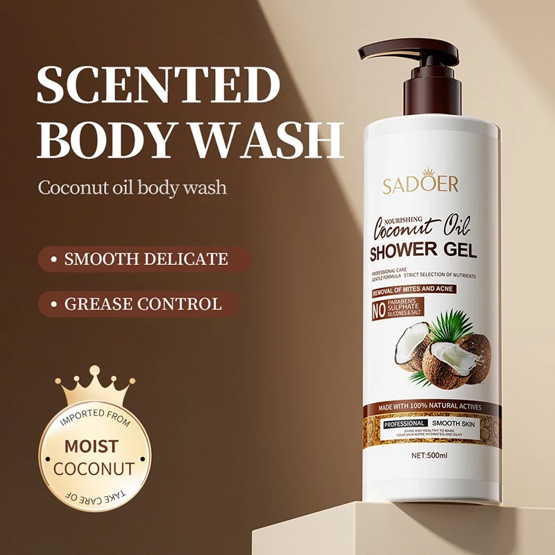 SADOER Nourishing Coconut Oil Shower Gel Fragrance Body Wash 500ml