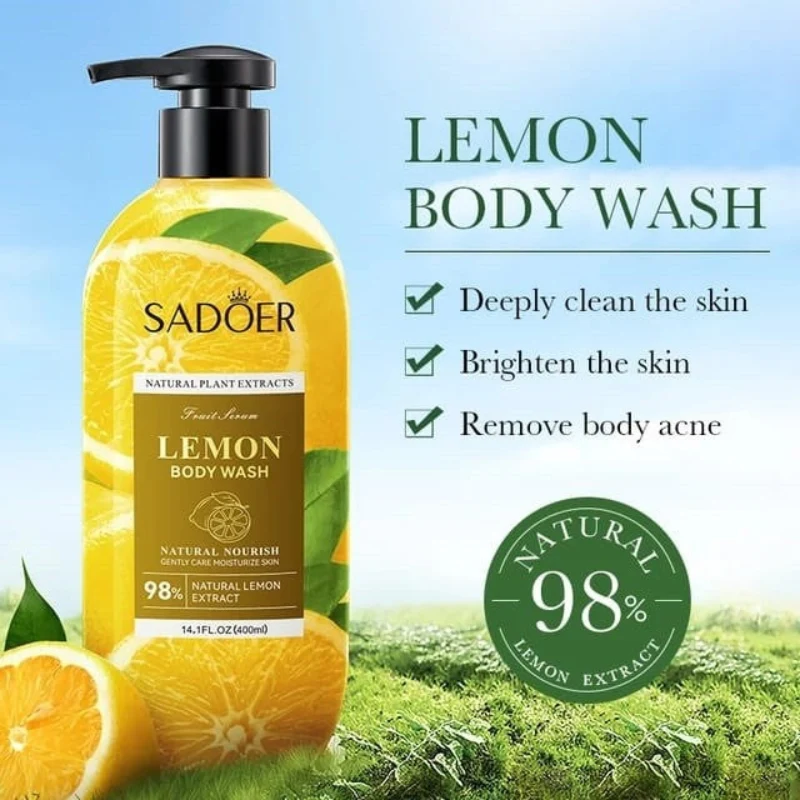 Sadoer Lemon Body Wash Natural Lemon Extracts 400ml