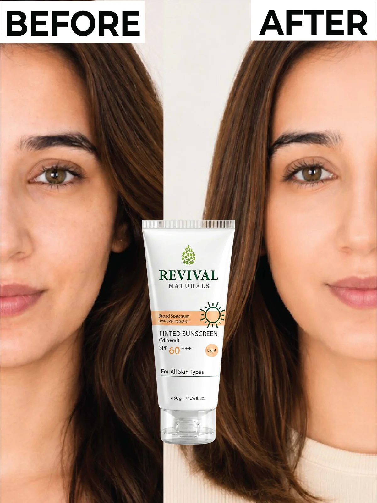Revival Naturals Tinted Sunscreen SPF 60++ 50g - Image 4